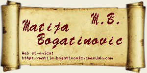 Matija Bogatinović vizit kartica